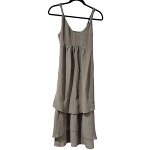 Banana Republic Dress Womens 0 Tiered Ruffle Silk Empire Sundress Midi zipper